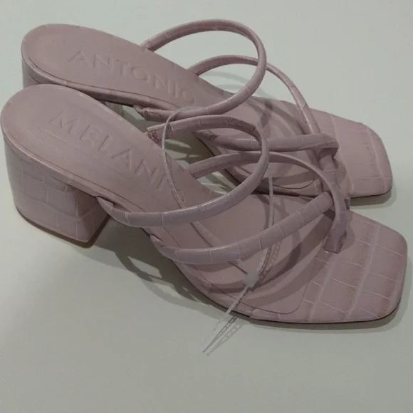 Antonio Melani Rexxza Croco Printed Leather Dress Sandals - Picture 3 of 7